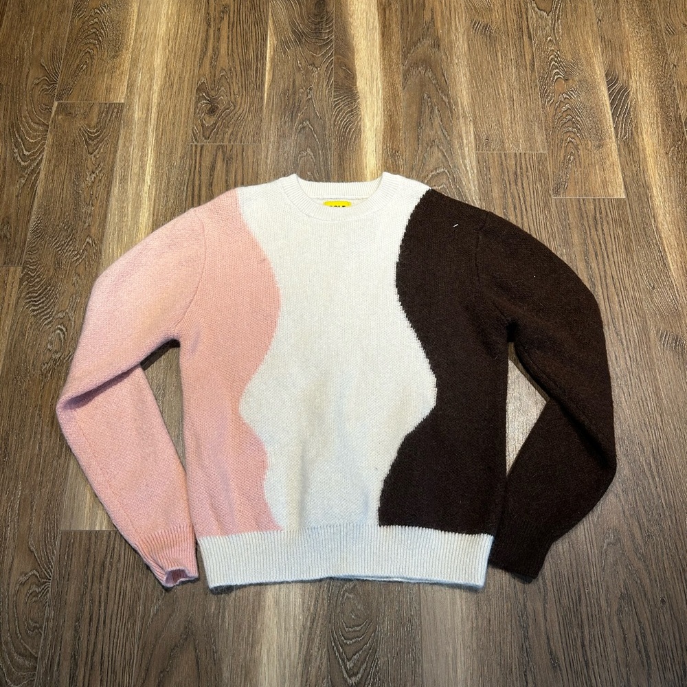Golf Wang Colorblock Crewneck Sweater - Pink, White, Brown